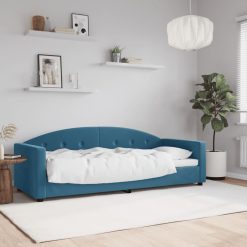 Raztegljiva postelja modra 80x200 cm žamet