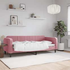 Raztegljiva postelja roza 80x200 cm žamet