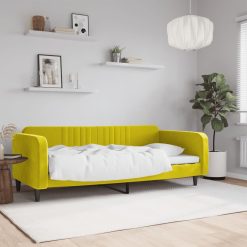 Raztegljiva postelja rumena 90x200 cm žamet