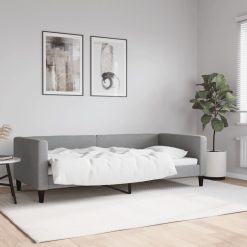Raztegljiva postelja svetlo siva 90x200 cm blago