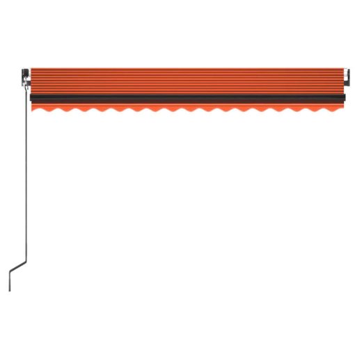 Ročno zložljiva tenda z LED lučmi 450x350 cm oranžna in rjava - Image 4