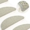 Samolepilne preproge za stopnice sisal 15 kosov 56x17x3 cm sive