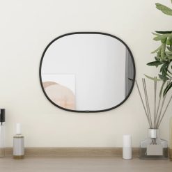 Stensko ogledalo črno 30x25 cm