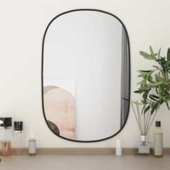 Stensko ogledalo črno 60x40 cm