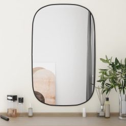 Stensko ogledalo črno 80x50 cm