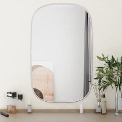 Stensko ogledalo srebrno 80x50 cm