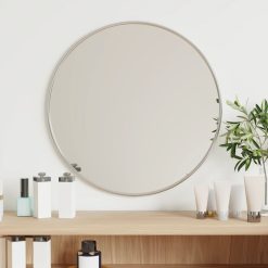 Stensko ogledalo srebrno Ø 40 cm okroglo