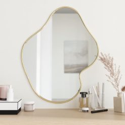Stensko ogledalo zlato 60x50 cm