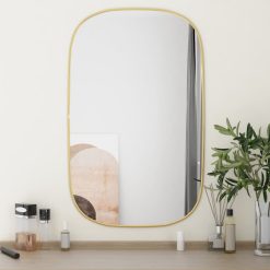 Stensko ogledalo zlato 80x50 cm
