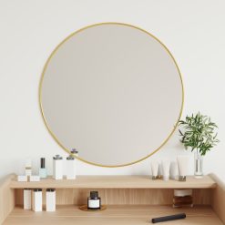 Stensko ogledalo zlato Ø 60 cm okroglo