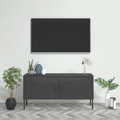 TV omarica antracitna 105x35x50 cm jeklo