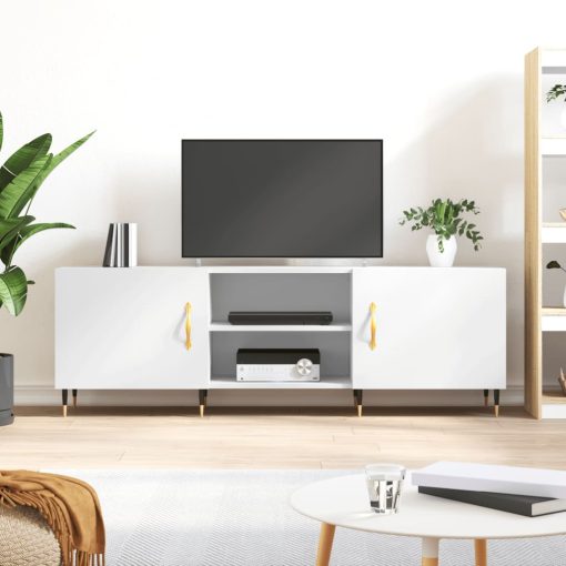 TV omarica bela 150x30x50 cm inženirski les