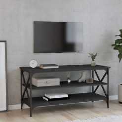 TV omarica črna 100x40x50 cm inženirski les