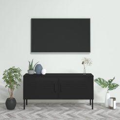 TV omarica črna 105x35x50 cm jeklo