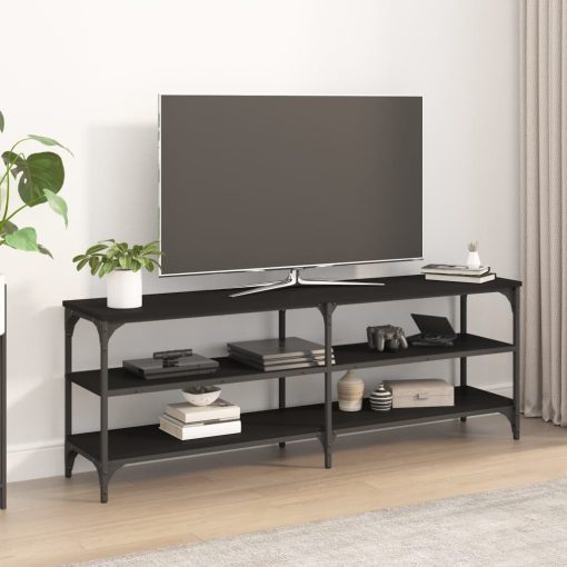 TV omarica črna 140x30x50 cm inženirski les