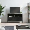 TV omarica črna 80x36x50 cm inženirski les