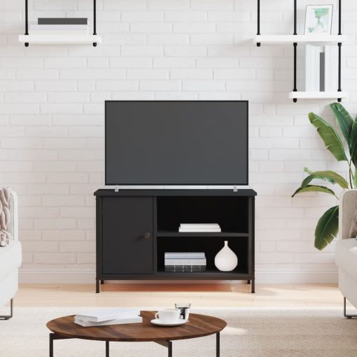 TV omarica črna 80x40x50 cm inženirski les