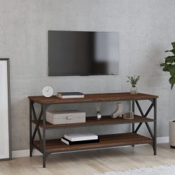 TV omarica rjavi hrast 100x40x50 cm inženirski les
