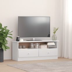 TV omarica s predali ALTA bela 100x35x41 cm trdna borovina