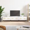 TV omarica visok sijaj bela 150x36x30 cm inženirski les