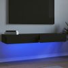 TV omarica z LED lučkami 2 kosa črna 60x35x15