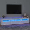 TV omarica z LED lučkami bela 210x35x40 cm