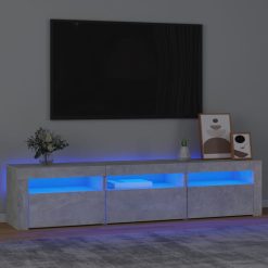 TV omarica z LED lučkami betonsko siva 180x35x40 cm