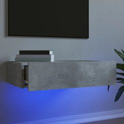 TV omarica z LED lučkami betonsko siva 60x35x15