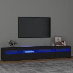 TV omarica z LED lučkami črn 240x35x40 cm
