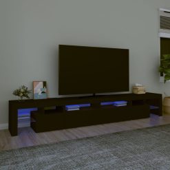 TV omarica z LED lučkami črna 260x36