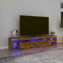 TV omarica z LED lučkami dimljeni hrast 200x36