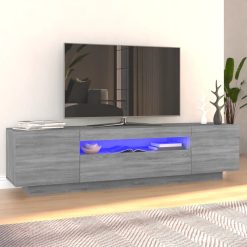 TV omarica z LED lučkami siva sonoma 160x35x40 cm