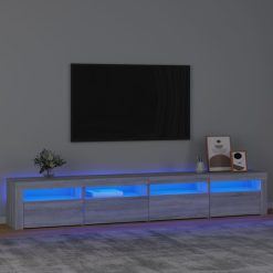 TV omarica z LED lučkami siva sonoma 240x35x40 cm