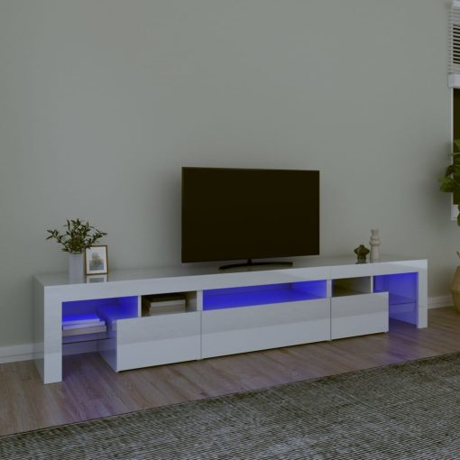 TV omarica z LED lučkami visok sijaj bela 215x36