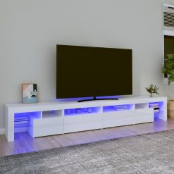 TV omarica z LED lučkami visok sijaj bela 260x36