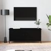 TV omarica z vrati črna 102x35x45 cm inženirski les