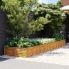 Vrtna visoka greda 387x100x36 cm corten jeklo