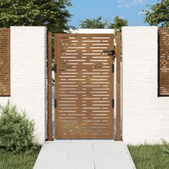 Vrtna vrata 105x130 cm corten jeklo kvadraten dizajn