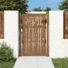 Vrtna vrata 105x155 cm Corten jeklo dizajn bambusa