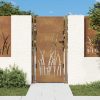 Vrtna vrata 105x180 cm Corten jeklo dizajn trave