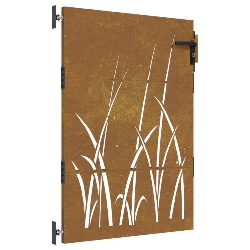 Vrtna vrata 85x150 cm corten jeklo dizajn trave - Image 2