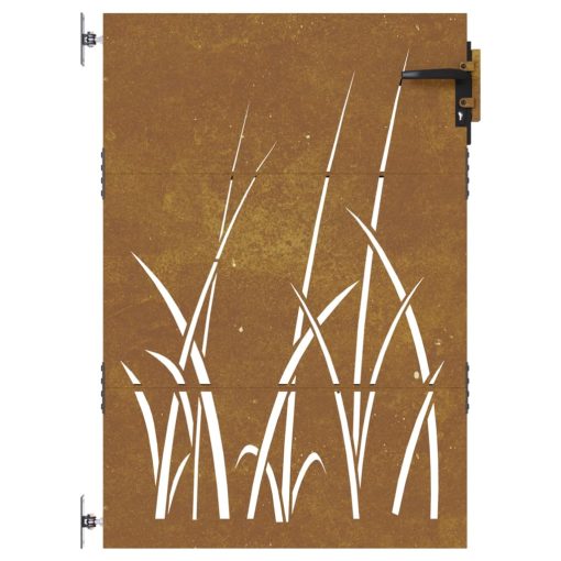 Vrtna vrata 85x150 cm corten jeklo dizajn trave - Image 4