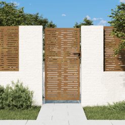 Vrtna vrata 85x175 cm corten jeklo kvadraten dizajn