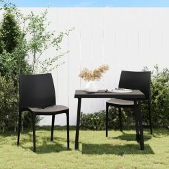 Vrtni stol 2 kosa antracit 50x46x80 cm polipropilen
