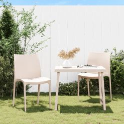 Vrtni stol 2 kosa krem 50x46x80 cm polipropilen