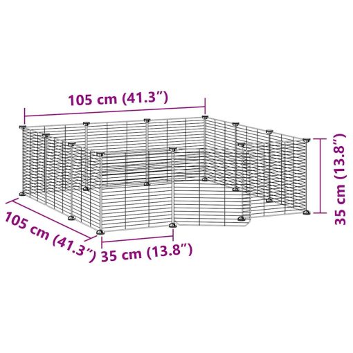 Ograda za hišne ljubljenčke z 12 paneli črna 35x35 cm jeklo