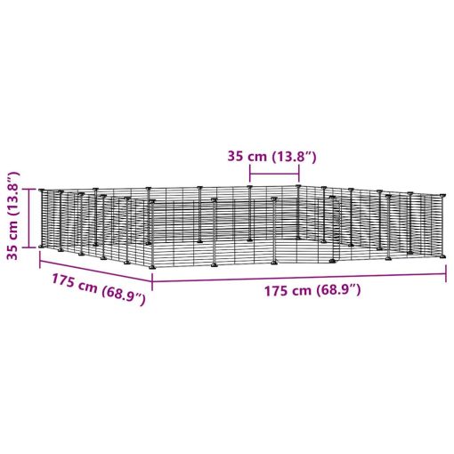Ograda za hišne ljubljenčke z 20 paneli črna 35x35 cm jeklo