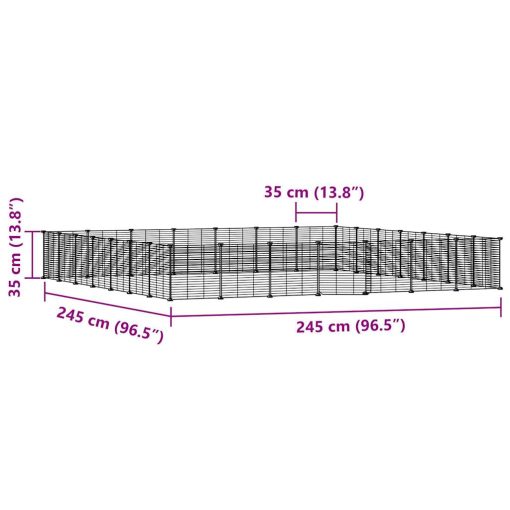 Ograda za hišne ljubljenčke z 28 paneli črna 35x35 cm jeklo