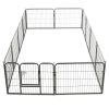 Ograda za pse 12 panelov jeklo 80x60 cm črne barve