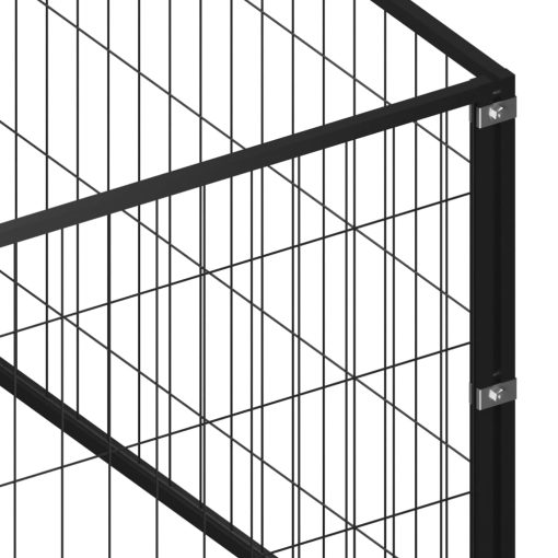 Pasji boks črn 10 m² jeklo